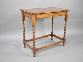 A Mid 20th Century Oak Rectangular Topped Barley Twist Occasional Table, 76cms Wide