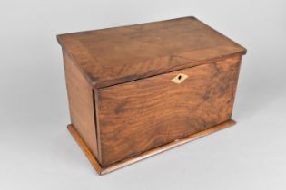 A Late Victorian Stationery Box with Hinged Sloping Lid to Fitted Interior, Pull Down Front with Cut