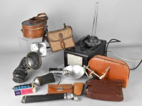 A Collection of Various Vintage Items to Comprise 4.5" Colour TV, Lamp, Cameras, Gentleman's Items