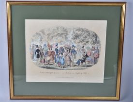 A Gilt Framed Early 20th Century Coloured Engraving, A Scene in Kensington Gardens, Dated 1829,