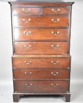 A Mahogany Chest on Chest, Base Section with Three Long Drawers, Top Section with Two Short and