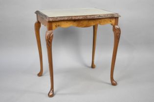 A Walnut Rectangular Occasional Table with Glass Top, 54cms Wide