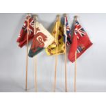 A Collection of Vintage Childrens Sandcastle Flags, Each 53cms Long