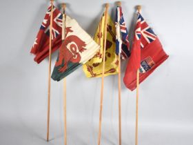 A Collection of Vintage Childrens Sandcastle Flags, Each 53cms Long