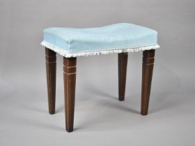 A Mid 20th Century Rectangular Upholstered Dressing Table Stool, 49cms Wide