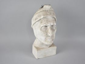 A Large Cast Plaster Mask of Dante, 35cms High