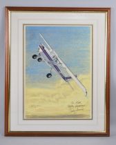 A Framed Martin Bourne Print, G-BHAD Aircraft in Flight, 28x40cm