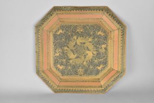 A Pierced Brass Indian Square Tray Decorated with Birds, 51cms Square