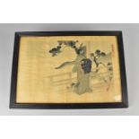 A Framed Japanese Woodblock Print, Frame 40.5x28cm