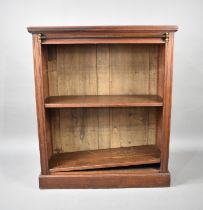 A Late Victorian Two Shelf Open Bookcase with Curtain Rail, 91cms Wide