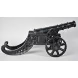 A Black Painted Cast Iron Model of a Spanish Field Cannon, 44cms Long Plus VAT