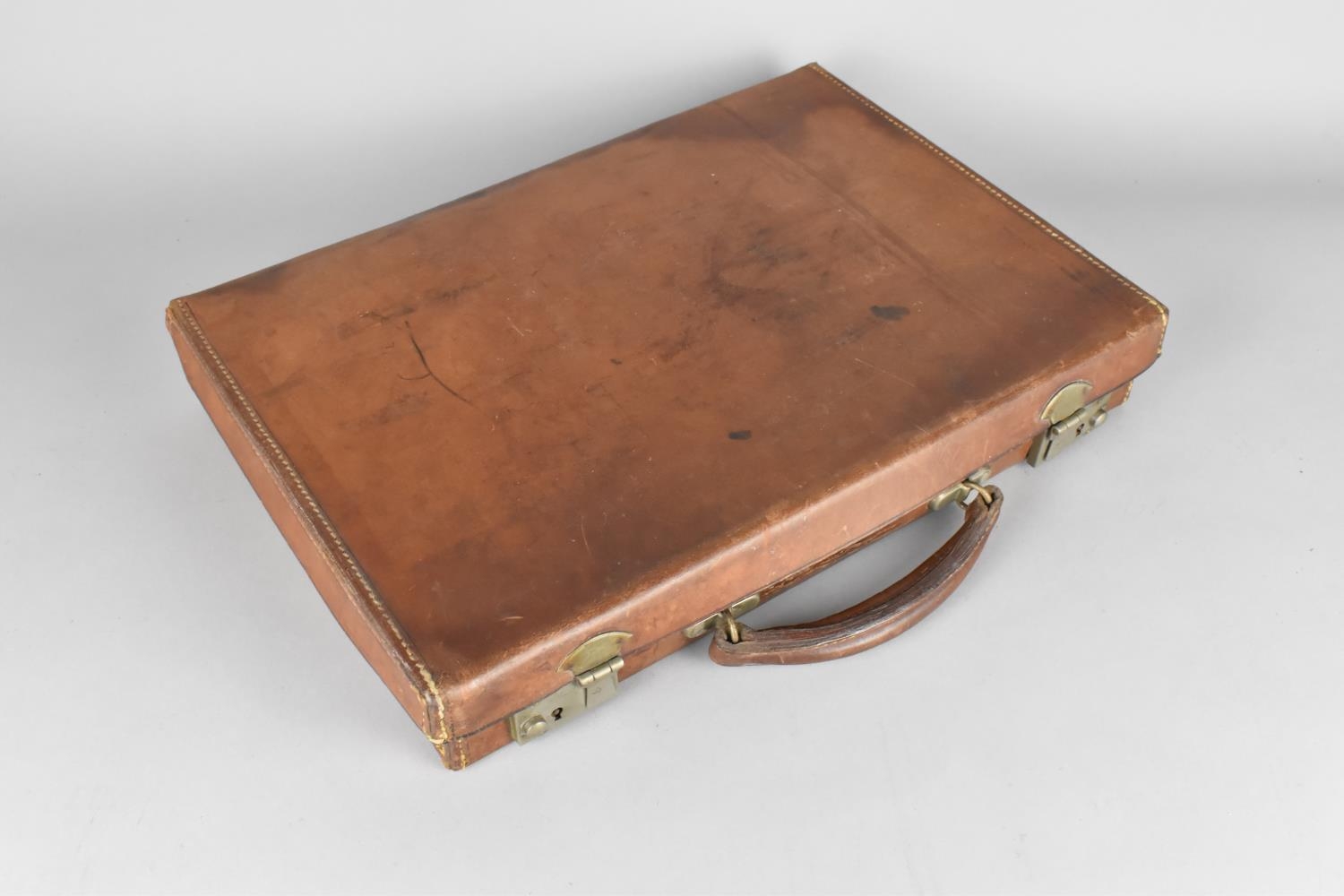 A Vintage Leather Document Case, 40cm wide