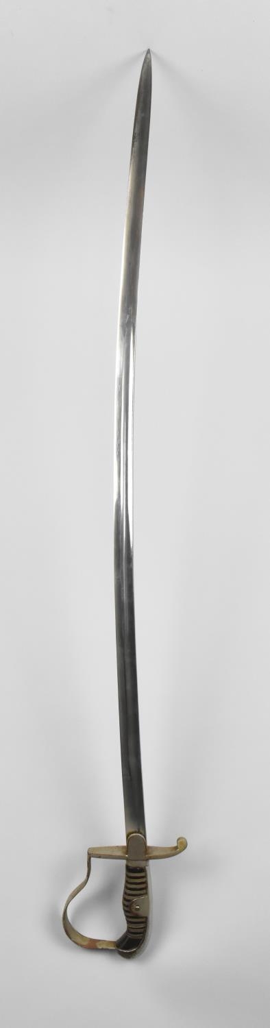 A Vintage German 1796 Type Light Cavalry Trooper's Sword , with Slightly Curved Blade , Steel - Image 4 of 4