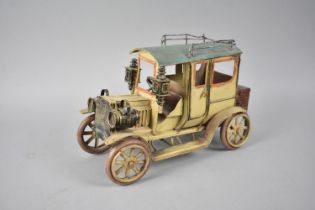 A Modern Cold Painted Tin Plate Model of a Vintage Car, 26cms Long