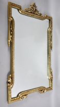 A Mid 20th Century Gilt Framed Rectangular Wall Mirror, 66x45cms