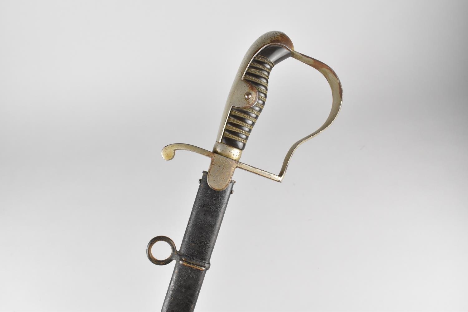 A Vintage German 1796 Type Light Cavalry Trooper's Sword , with Slightly Curved Blade , Steel - Image 2 of 4