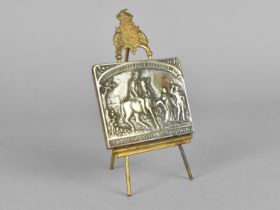 A Small Early 20th Century Pressed Gilt Metal Easel Back Plaque, '1622 Terris, Theresa, Barbaris,