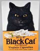 A Reproduction Advertising Poster Printed on Tin for Black Cat Cigarettes, 50x70cms