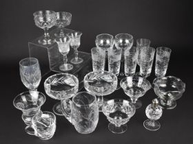 A Collection of Various Cut Glass to Include Brierley, Fluted Glasses etc