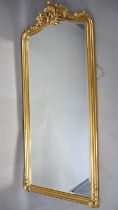 A Reproduction Tall Gilt Framed Pier Mirror, 85cm wide and 201cm high