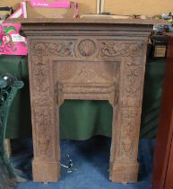 A Late 19th Century Cast Iron Fireplace Surround of Architectural Form in the Aesthetic Taste,