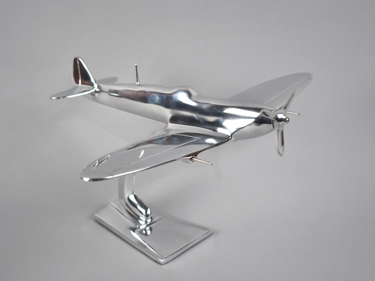 A Modern Polished Aluminium Model of a Spitfire, 29.5cms Long, Plus VAT