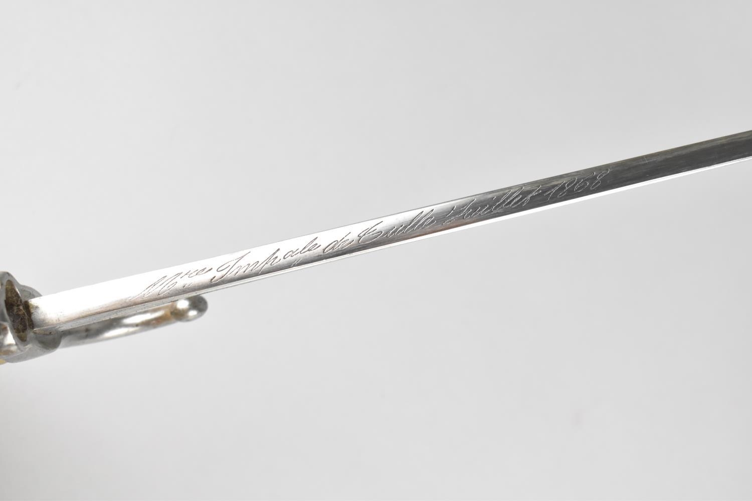 A 19th Century French 1866 Pattern Chassepot Rifle Sword Bayonet with Ribbed Brass Handle and - Image 5 of 8