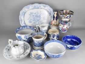 A Collection of Various 19th and Early 20th Century Ceramics to Comprise Mason's Blue and White