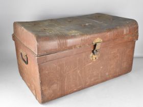 A Vintage Metal Travelling Trunk, 70cm wide