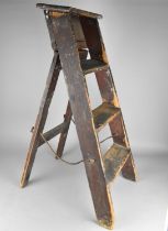 A Vintage Three Step Wooden Step Ladder