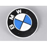 A Cast Metal Reproduction Sign, BMW, 24cms Diameter, Plus VAT