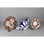 A Mason's Imperial Imari Plate together with a Wileman & Co. Imari Plate and a Large Blue and