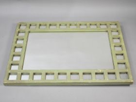 A Large Wooden Framed Mirror, 75cms Wide