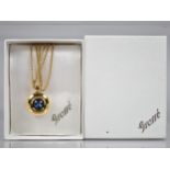 A Vintage Boxed Grosse (Affiliated with Christian Dior) Gilt Metal Jewelled Pendant Suspended on