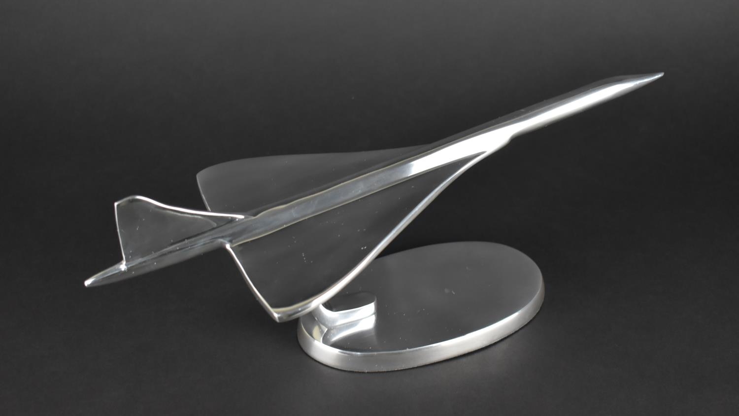 A Polished Aluminium Model of Concorde, 15cms High (plus VAT) - Image 2 of 3