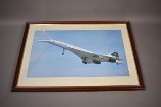 A Large Framed Print of Concorde, Frame 111cms by 77cms