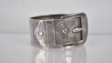 A Victorian Silver Bangle in the Form of a Belt and Buckle, Chester 1878 by S&E