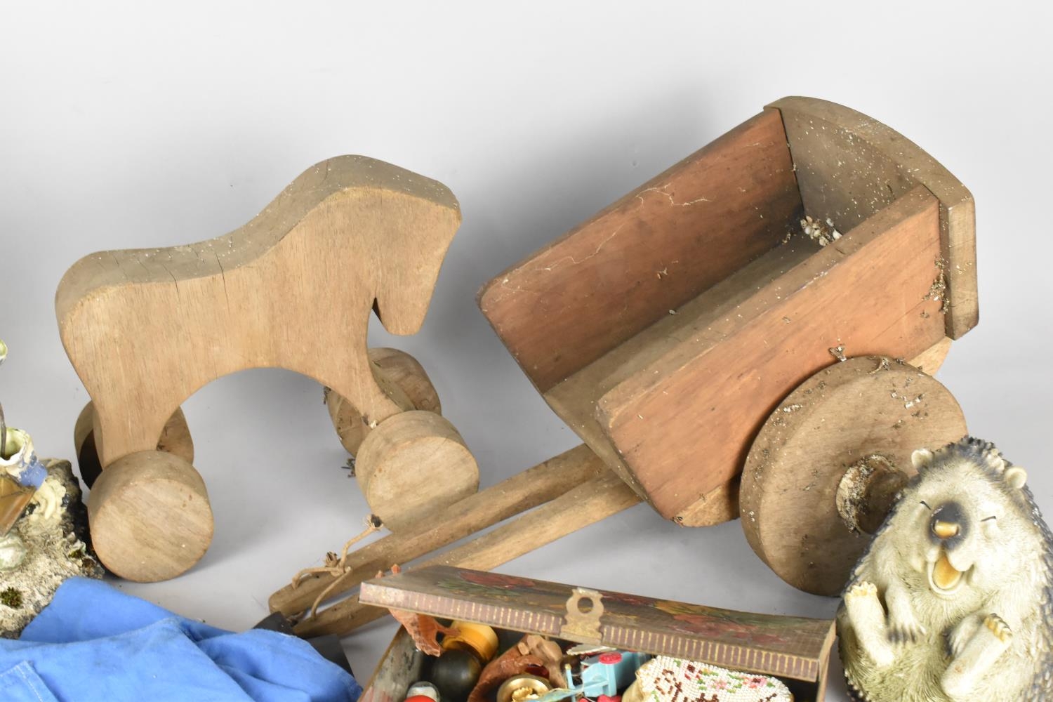 A Collection of Various Vintage and Later Items to Comprise Child's Wooden Horse and Cart Toy, - Image 2 of 2