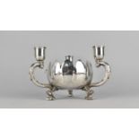 A Viners Silver Plated Centrepiece with Flower Bowl Supported on Three Scrolled Candleholders