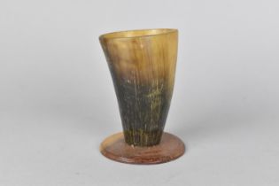 A Turned Horn Beaker, 10cms High