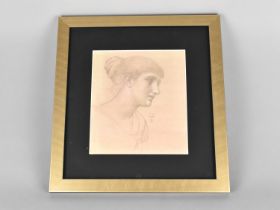 A Framed Pencil Sketch, Portrait of Maiden, Monogrammed 1898, Subject 16.5x19cms, Frame 30.5x32.5cms