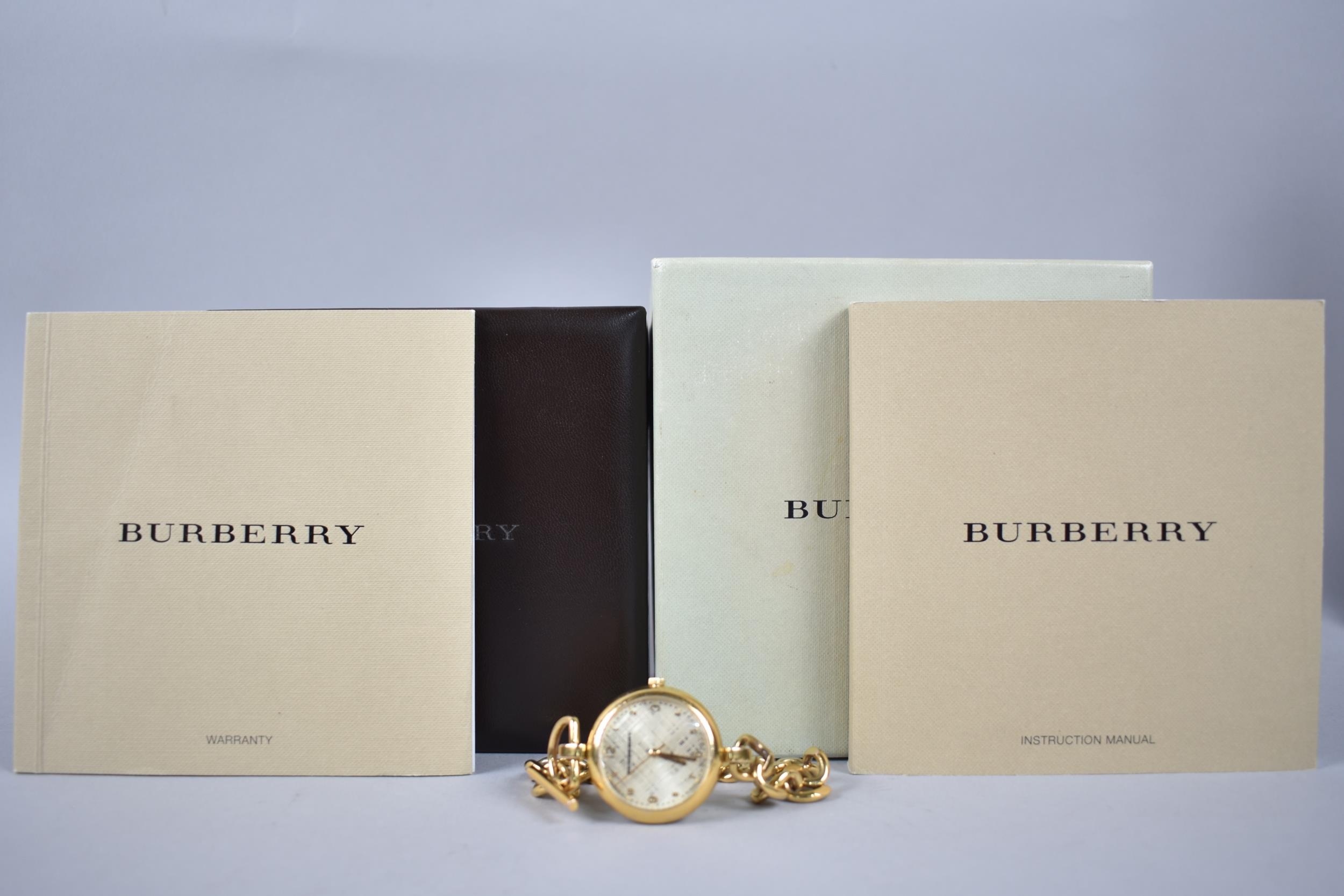 A Boxed, Gilt Silver, Burberry Waterloo Wristwatch, Gilt Linen Textured Dial having Arabic - Image 2 of 6