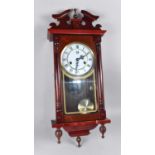 A Reproduction Vienna Style Wall Clock with Three Day Movement, Complete with Pendulum
