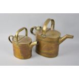 Two Late 19th/Early 20th Century Brass Watering Cans, Tallest with Makers Mark for J Hookham and