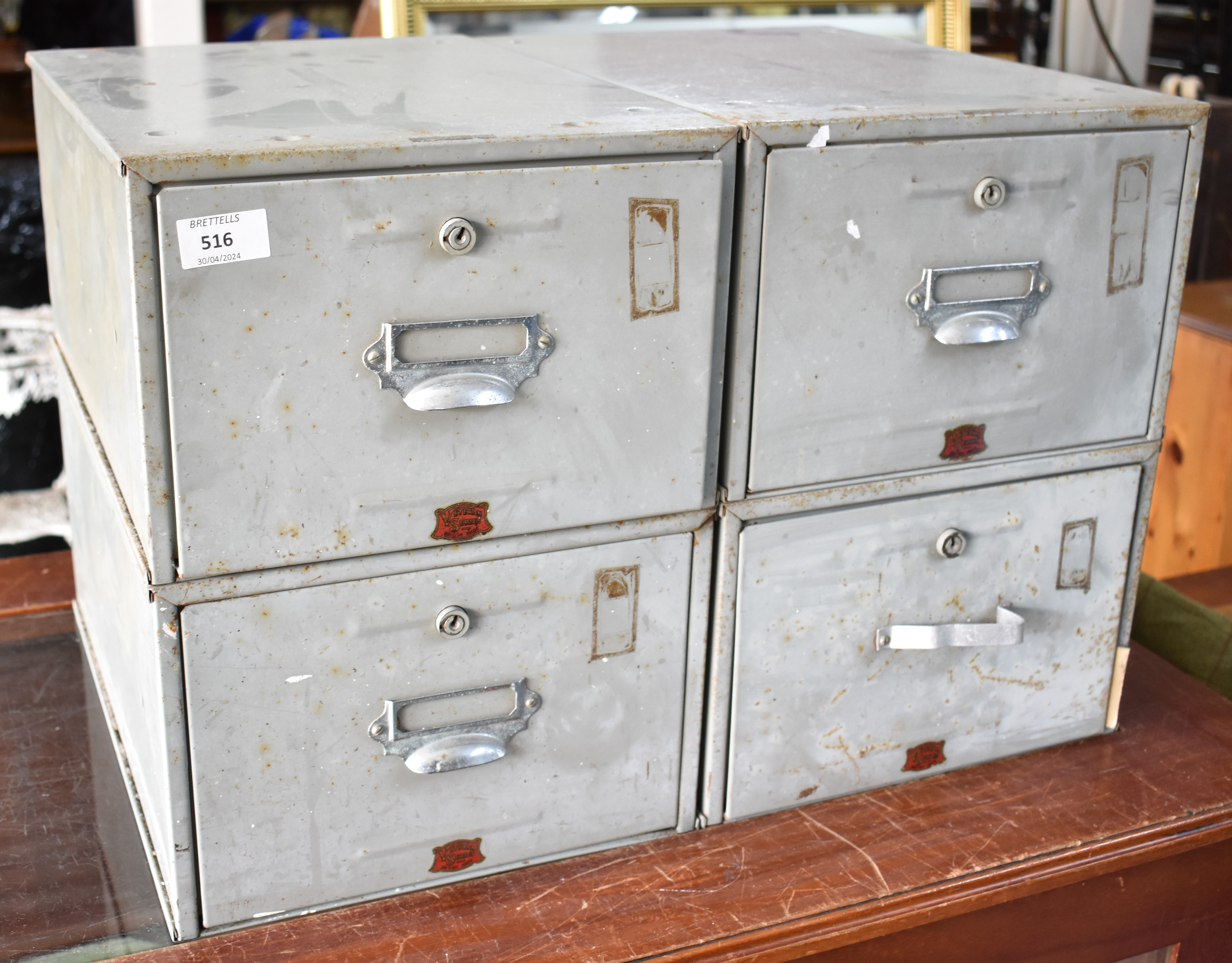 A Vintage Veteran Series Four Drawer Filing Cabinet