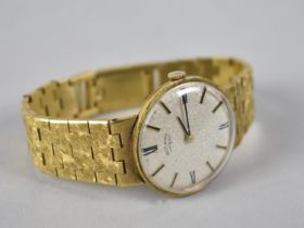 A Gold Plated Vintage Mechanical Rotary Wrist Watch, Silvered Linen Textured Dial, 30.8mm Round
