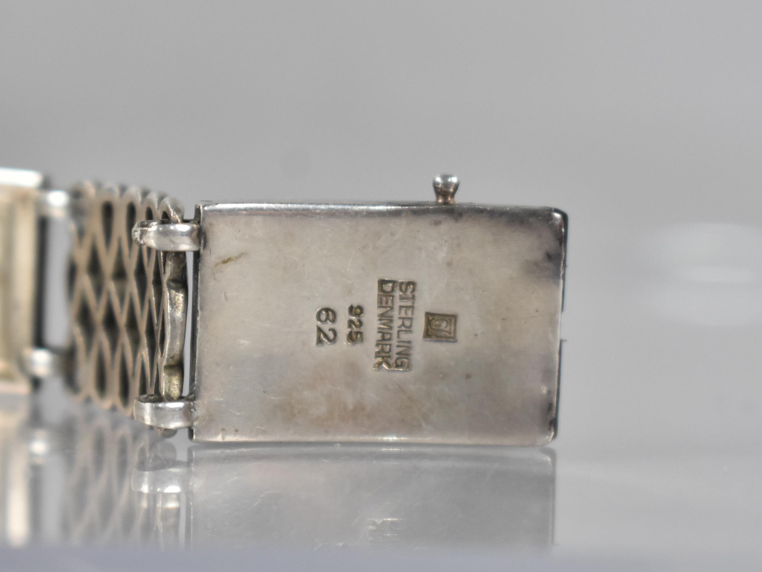 Harald Nielsen for Georg Jensen: A Vintage Sterling Silver Bracelet, Alternating Polished - Image 3 of 3