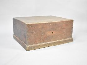 A Vintage Oak Box with Hinged Lid, 61x50x29cms