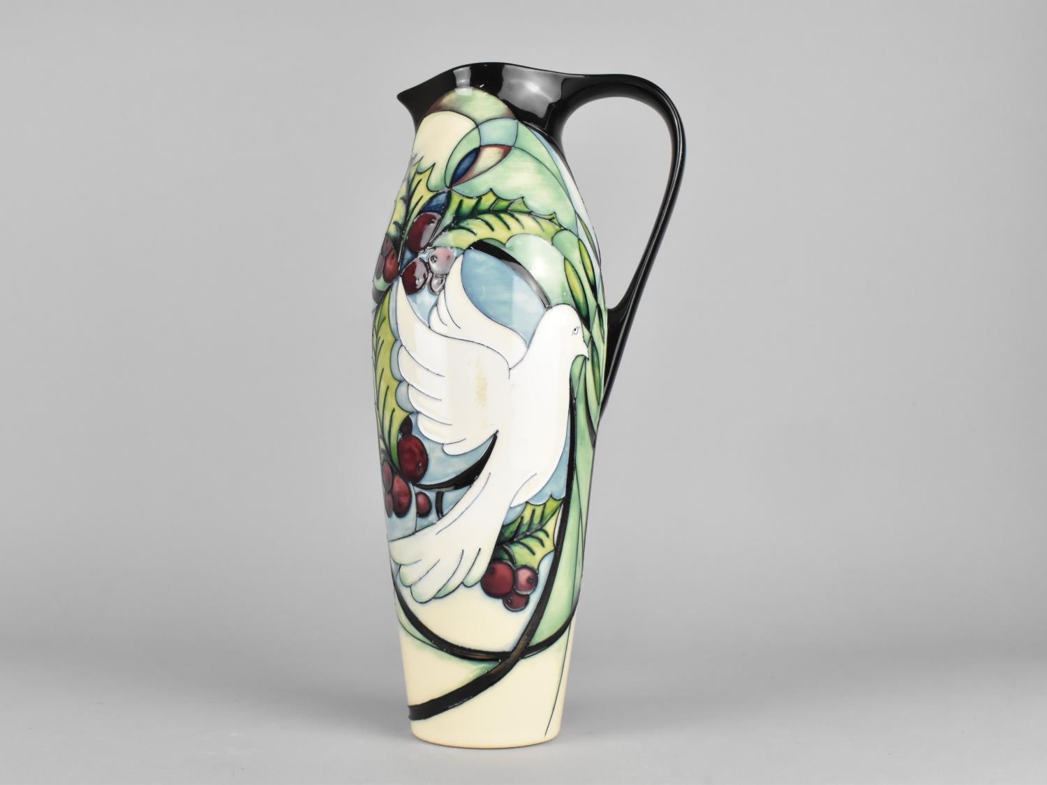 A Moorcroft Ewer, Doves and Holly Pattern, 2015, 27cm high - Image 2 of 3