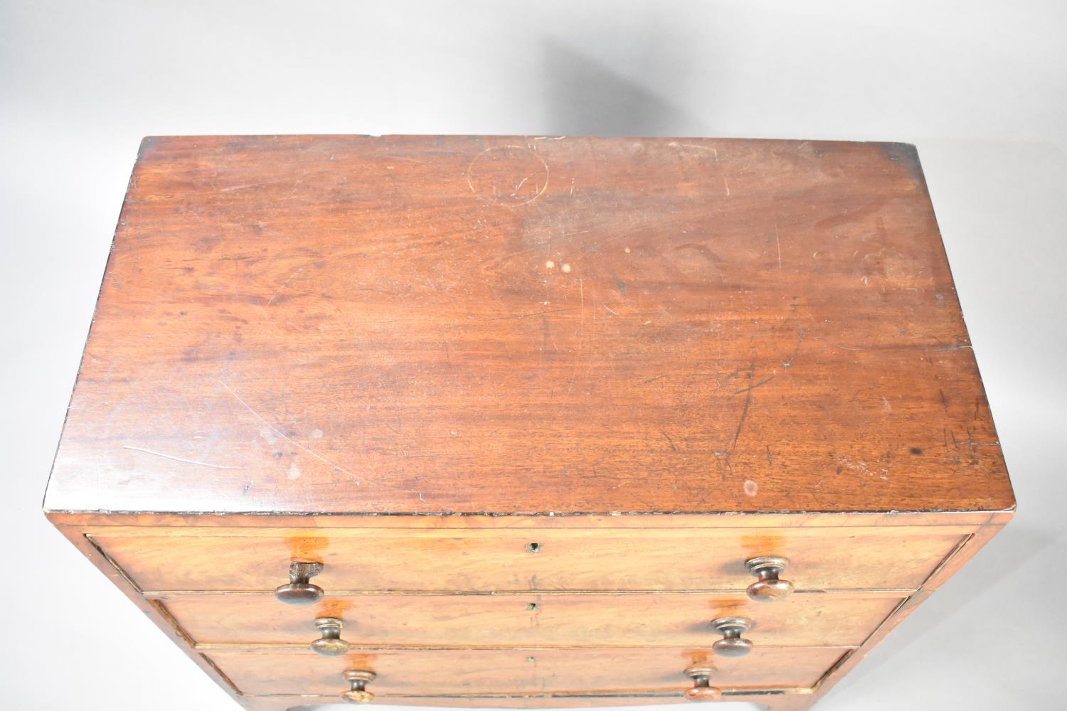 A 19th Century Mahogany Chest of Small Proportions Having Three Long Drawers, 83x44x84cms - Image 2 of 2
